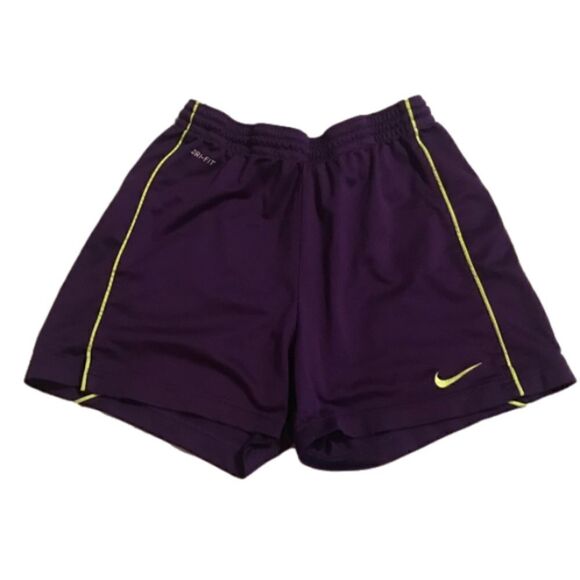 Nike Dri-Fit Shorts Purple/ Neon Green - Picture 1 of 7